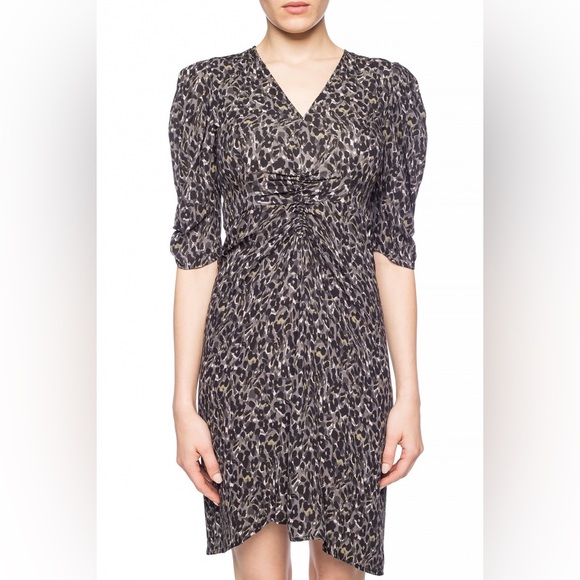 All Saints Josephine Leopard Print Midi Dress - Picture 4 of 14